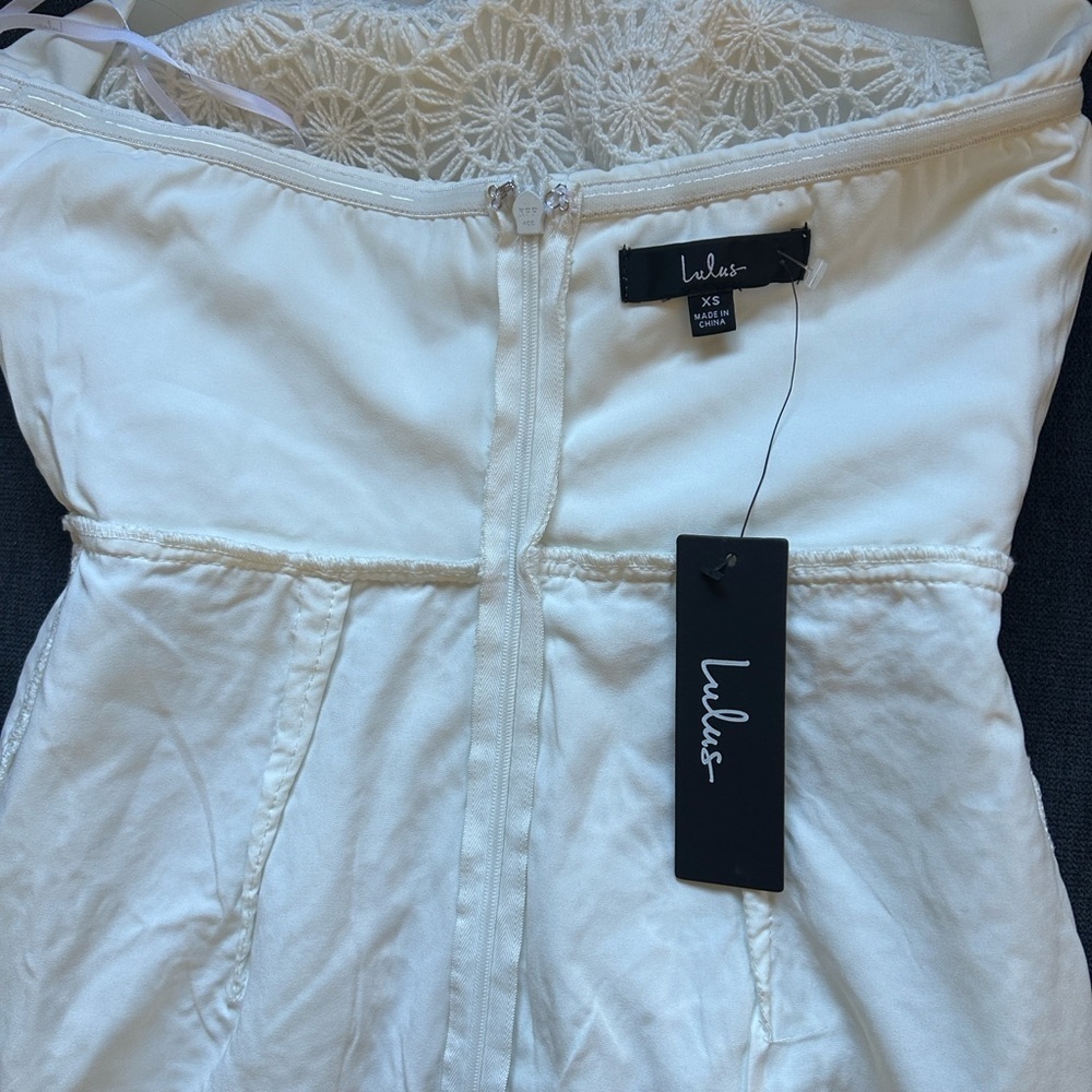 NWTLulu's White Strapless Midi Dress - Picture 9 of 11